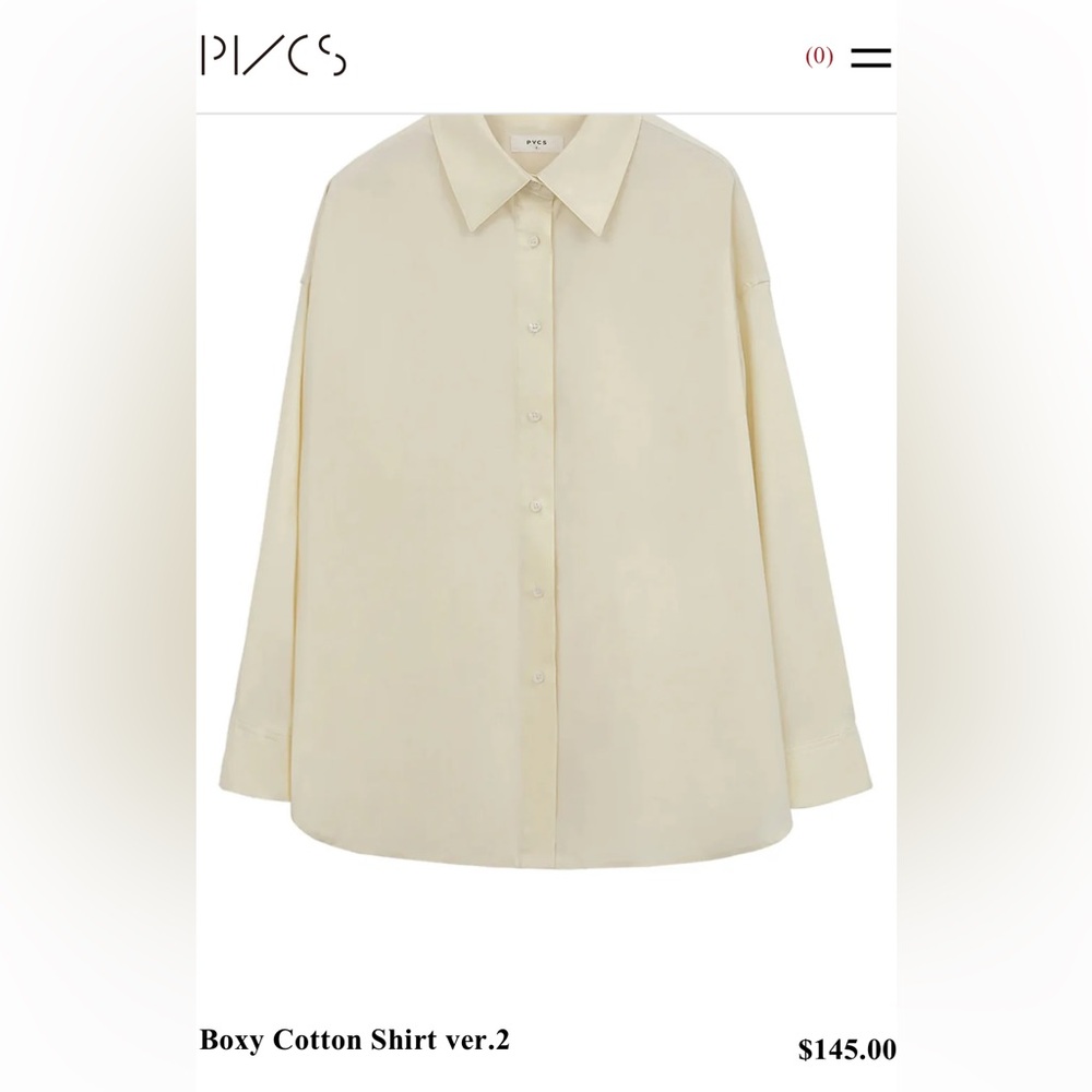 PVCS Global Boxy Cotton Shirt Made In Korea Yellow One Size NWT’s